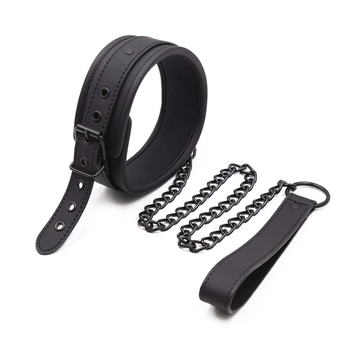Wrist Cuffs & Ankle Cuffs & Neck Collar Solid Black Set / PU Leather BDSM Bondage Accessories - EVE's SECRETS